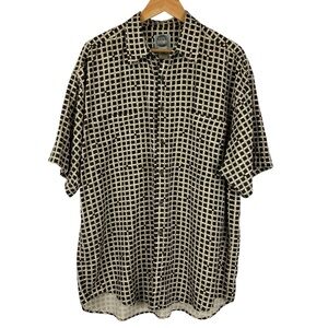 VTG Silk Uomo by Nak Shirt Men’s Large 100% Silk Short Sleeve Button Down 90s
